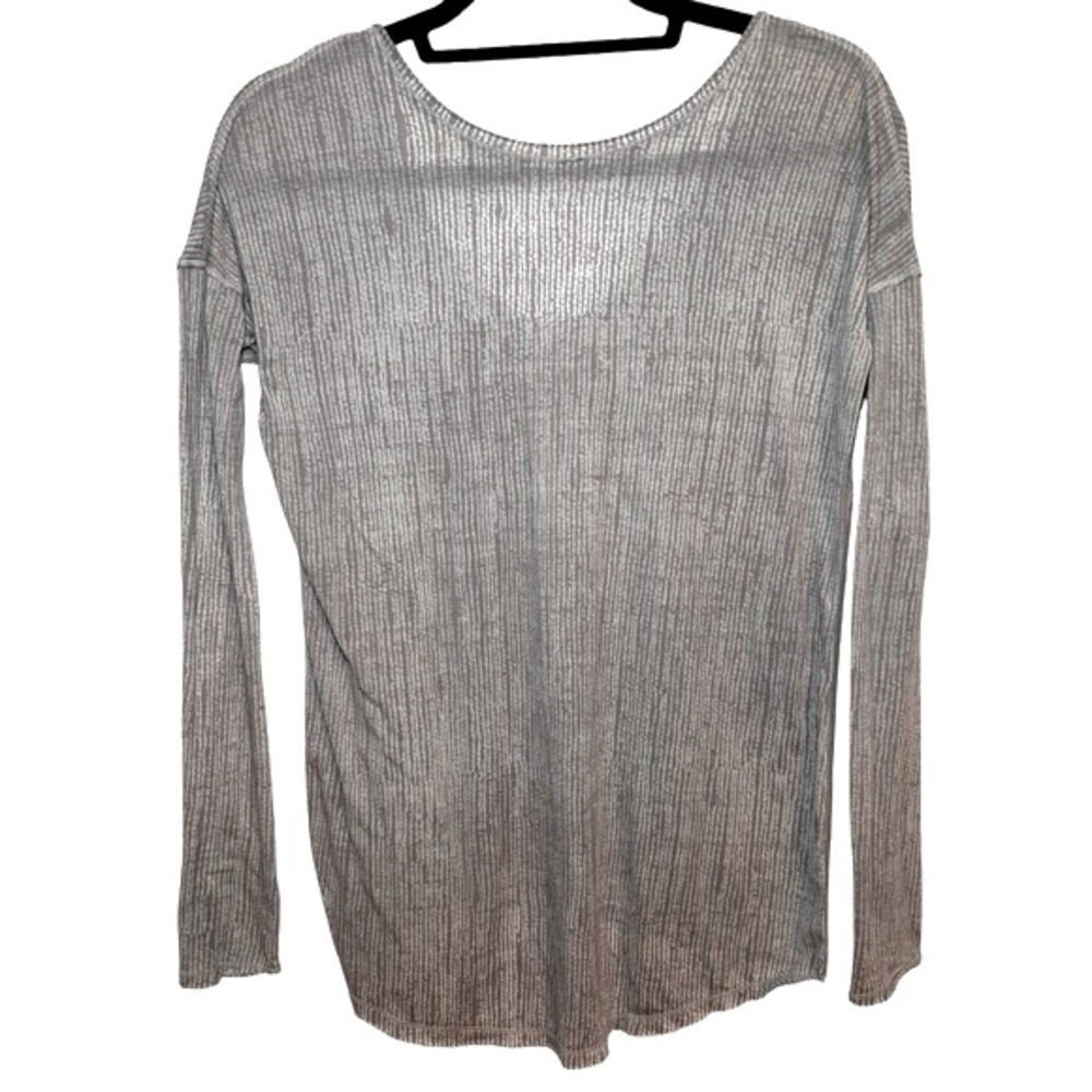 Lululemon Flip Your Dog Long Sleeve- Burlap Texture Burnout Silver/ Size 6 - Picture 10 of 12